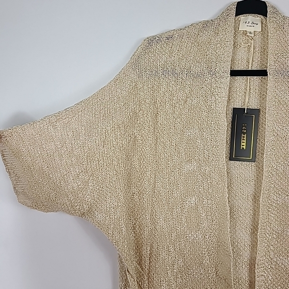 NWT 143 Story by Line Up Women Beige Work This Out Longline Open Cardigan Sz S - Picture 2 of 7